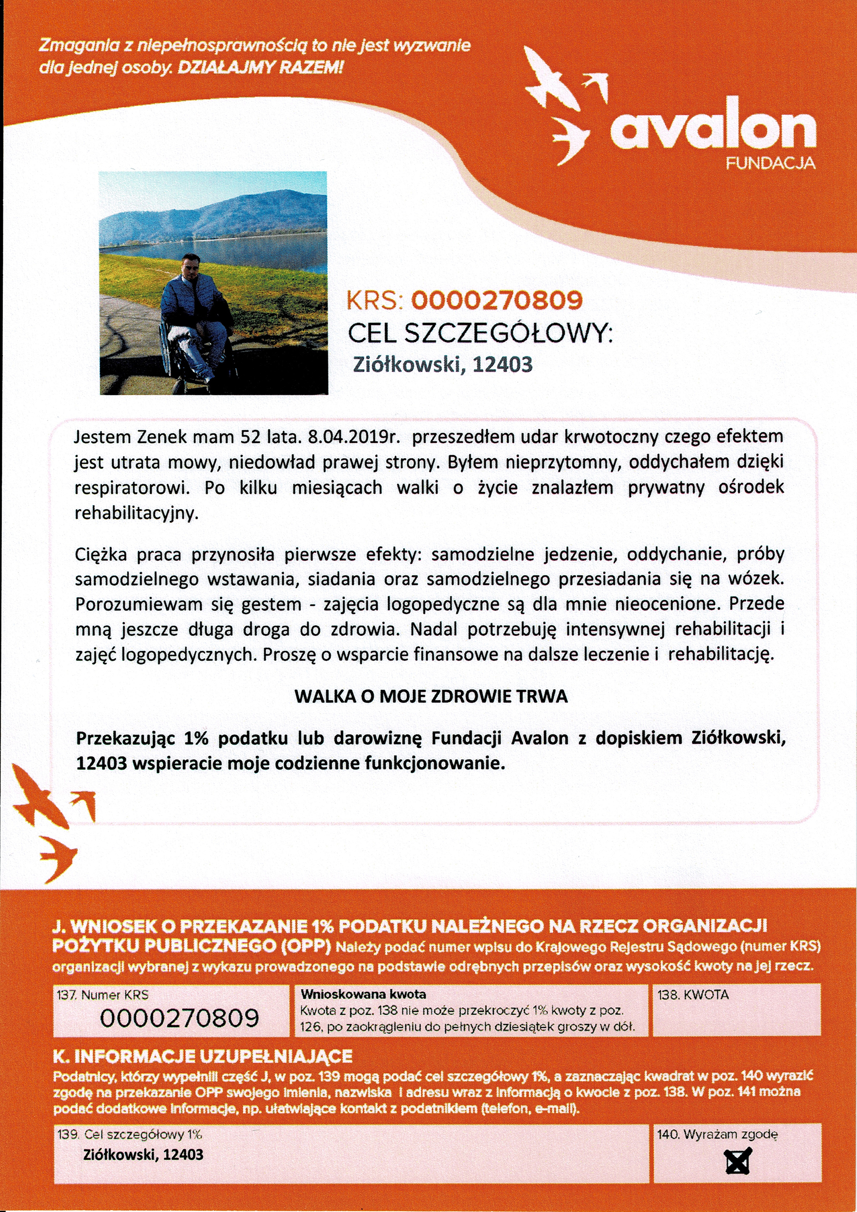 Ulotka fundacja Avalon